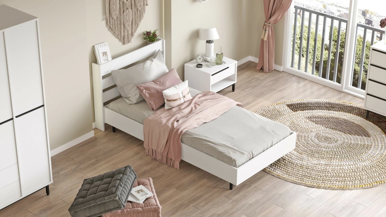 Krevat tek Skye Decor, ngjyrë e bardhë, On13-W