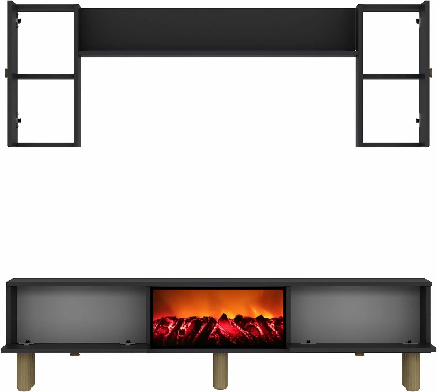 Komodë TV Skye Decor, Dario Bohem me oxhak dekorativ, ngjyrë antracit