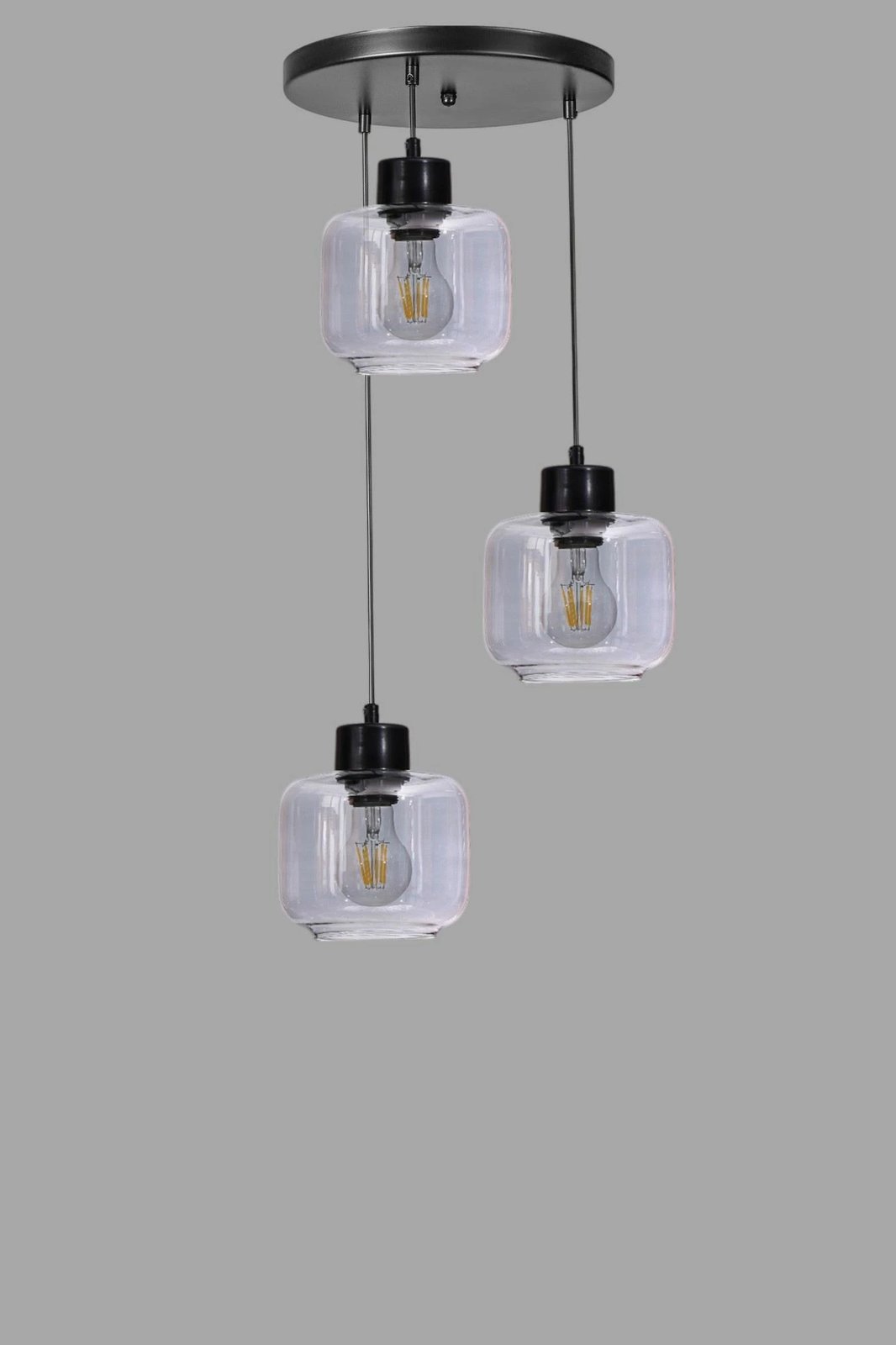 Llambadar Opviq, 9061-3, metal e xham, gri e zi