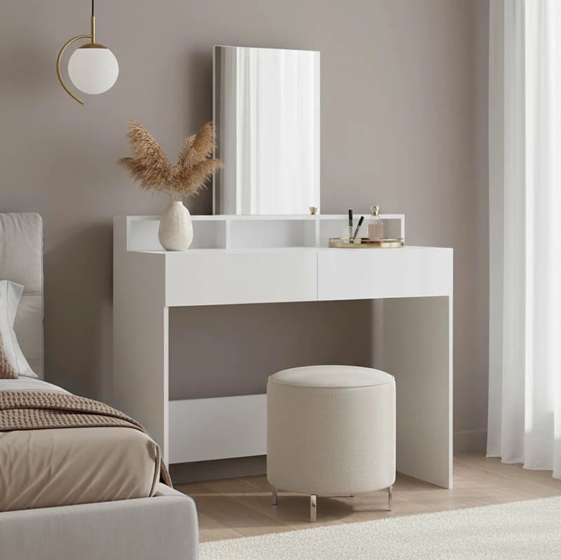 Tavolinë grimimi Frentsel, ngjyrë e bardhë, 100x40x140cm