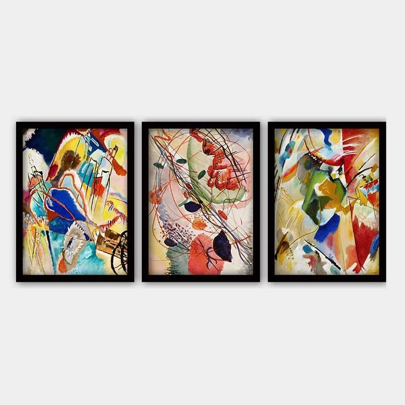 Pikturë dekorative me kornizë (3 copë), Wallity, 3SC_UN2763120 _3545