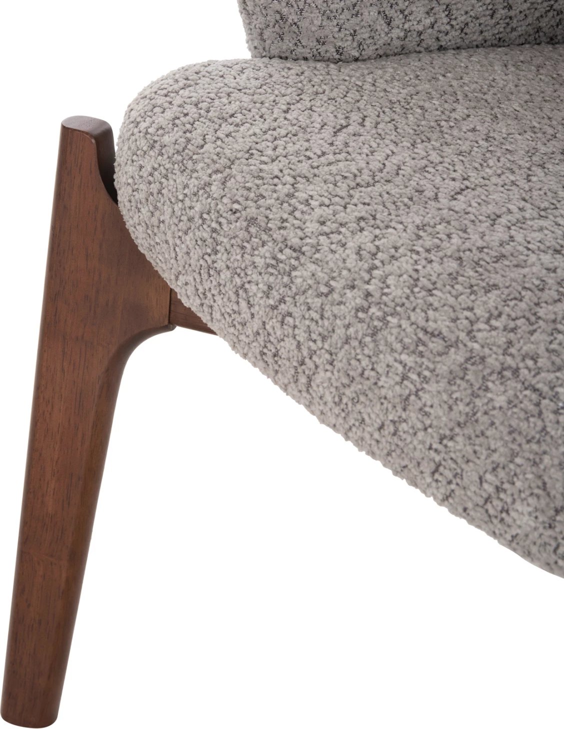 Karrige për ngrënie ABAI FH9971.03, dru gome, ngjyrë arre, pëlhurë boucle, gri e lehtë, 65x63x79 cm, set prej 2 copash