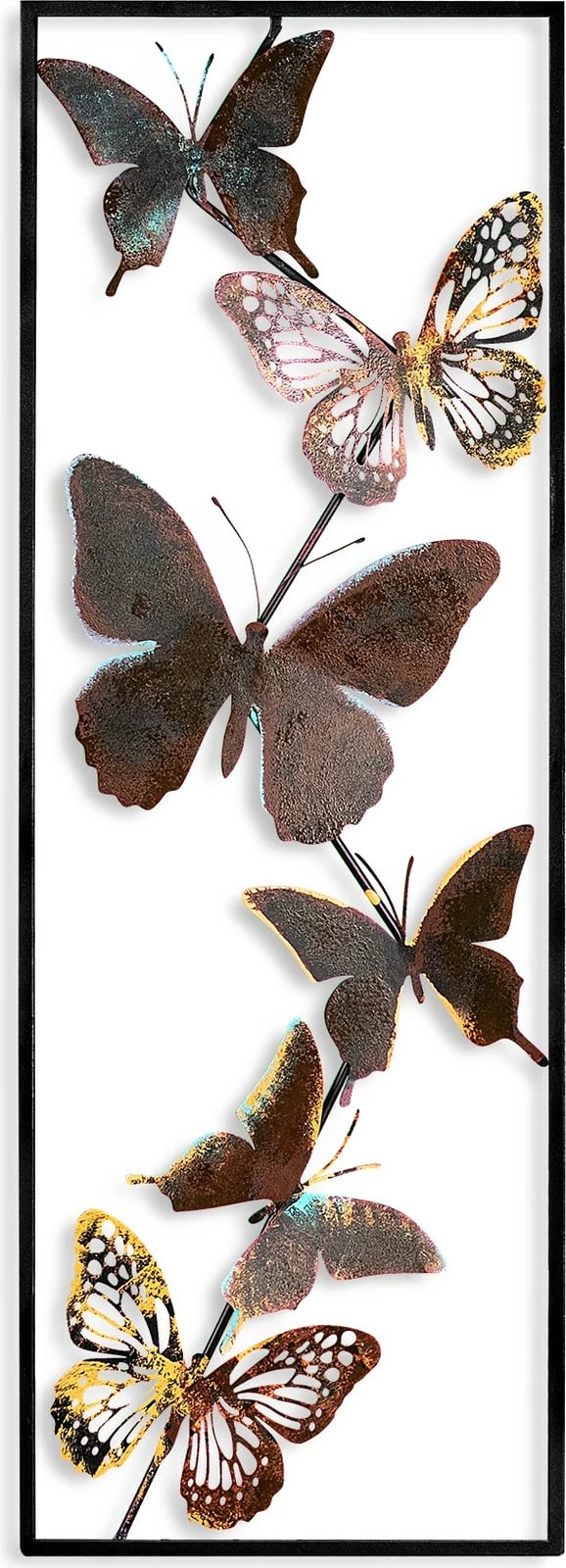 Aksesor dekorativ metalik për mur, Wallity Tavus 2, shumëngjyrësh, 32x90x4cm