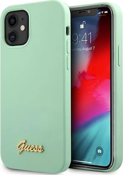 Mbështjellës Guess GUHCP12SLSLMGGN për iPhone 12 mini 5.4", silikon, e gjelbër