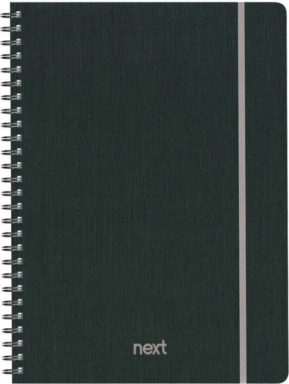 Bllok spiral me pëlhurë Next 17x25cm 3 lëndë, Gri