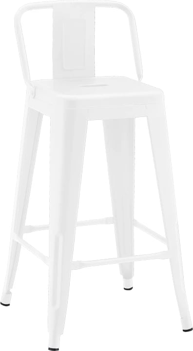 Karrige për bar mesatare me shpinë Utopia, metal, ngjyrë e bardhë matte, 42x42x86cm