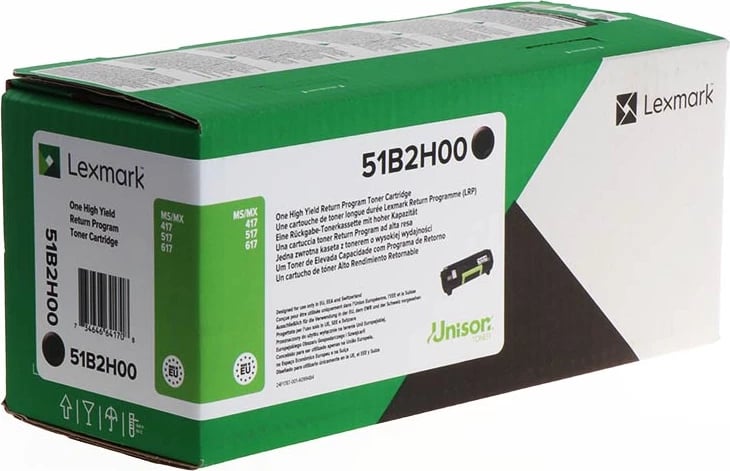 Toner Lexmark 51B2H00 rendiment i lartë 8500 faqe XL, e zezë