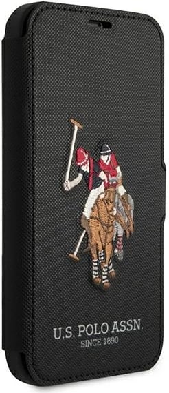 Mbështjellës U.S. Polo Assn. USFLBKP12SPUGFLBK për iPhone 12 mini, Polo Embroidery, i zi