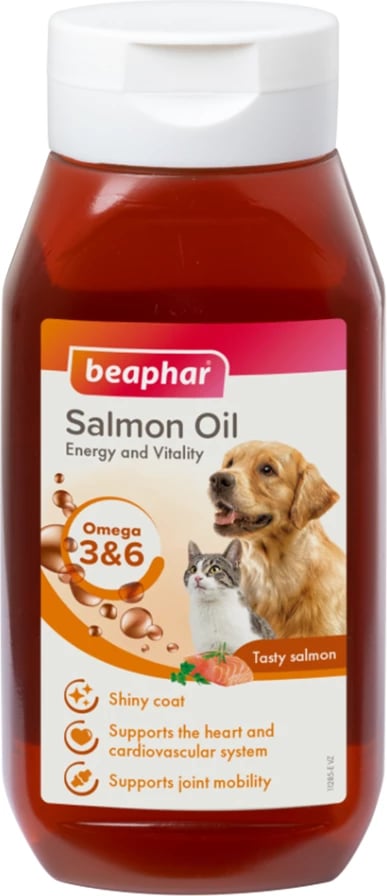 Vaj i salmonit për qen dhe mace Beaphar, 425 ml