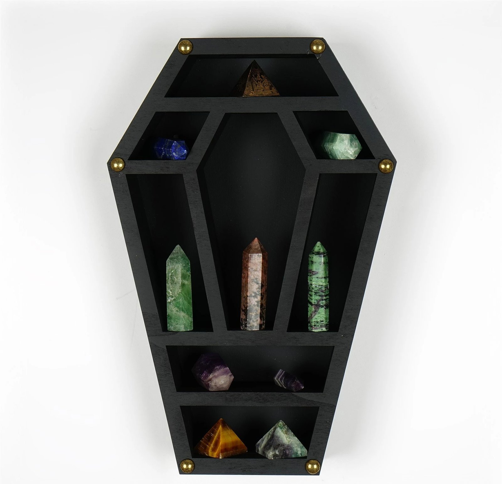 Raft dekorativ muri prej druri, ngjyrë e zezë, Skye Decor, Cry038