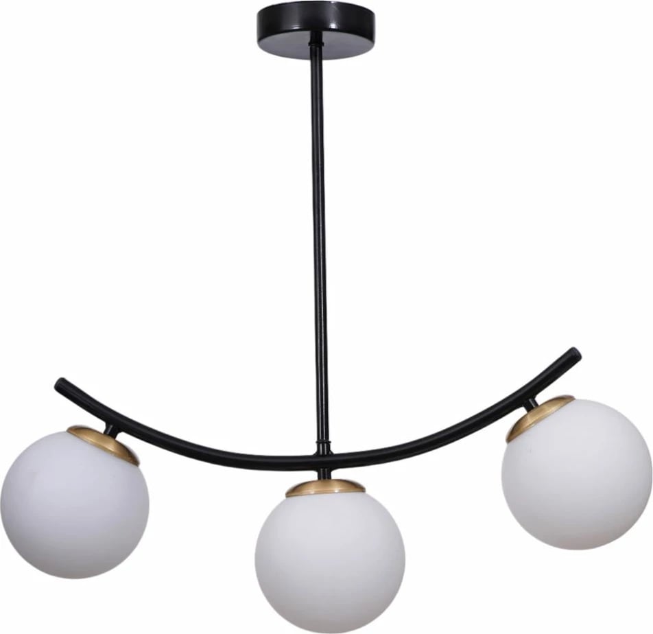 Llambadar Opviq, 9010-6, metal e xham, e bardhë dhe e zezë