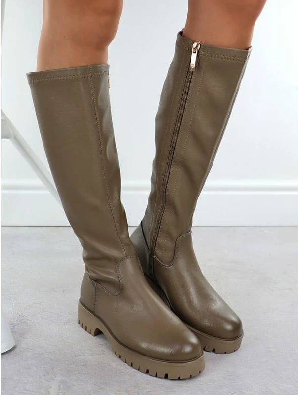 Çizme platforme femra Potocki 25-12729, khaki