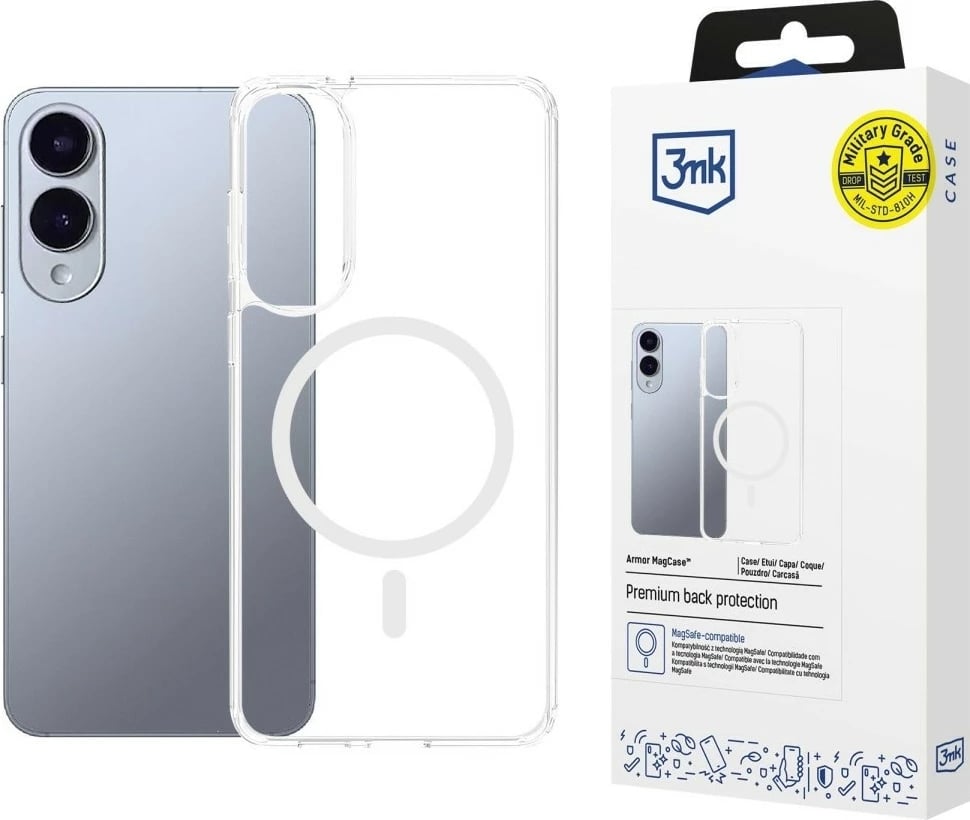 Mbështjellës 3MK Armor MagCase për Samsung S25 Edge, MagSafe, Transparent