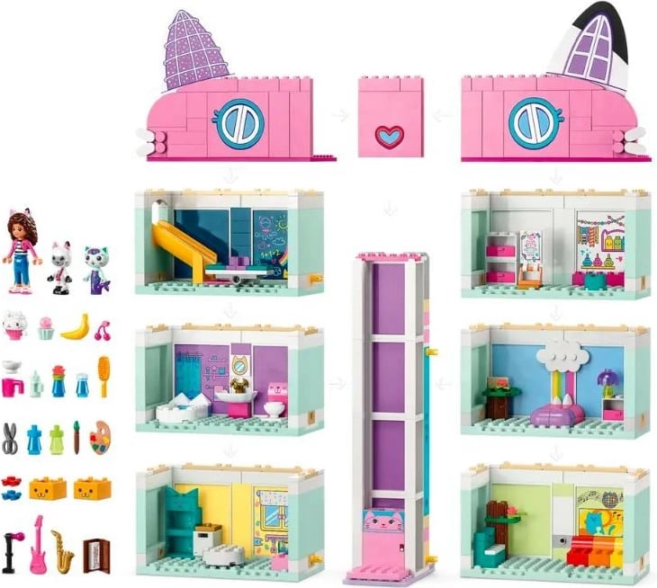 Set LEGO Gabby’s Dollhouse 10788, 498 pjesë, plastikë, për fëmijë, shumëngjyrësh