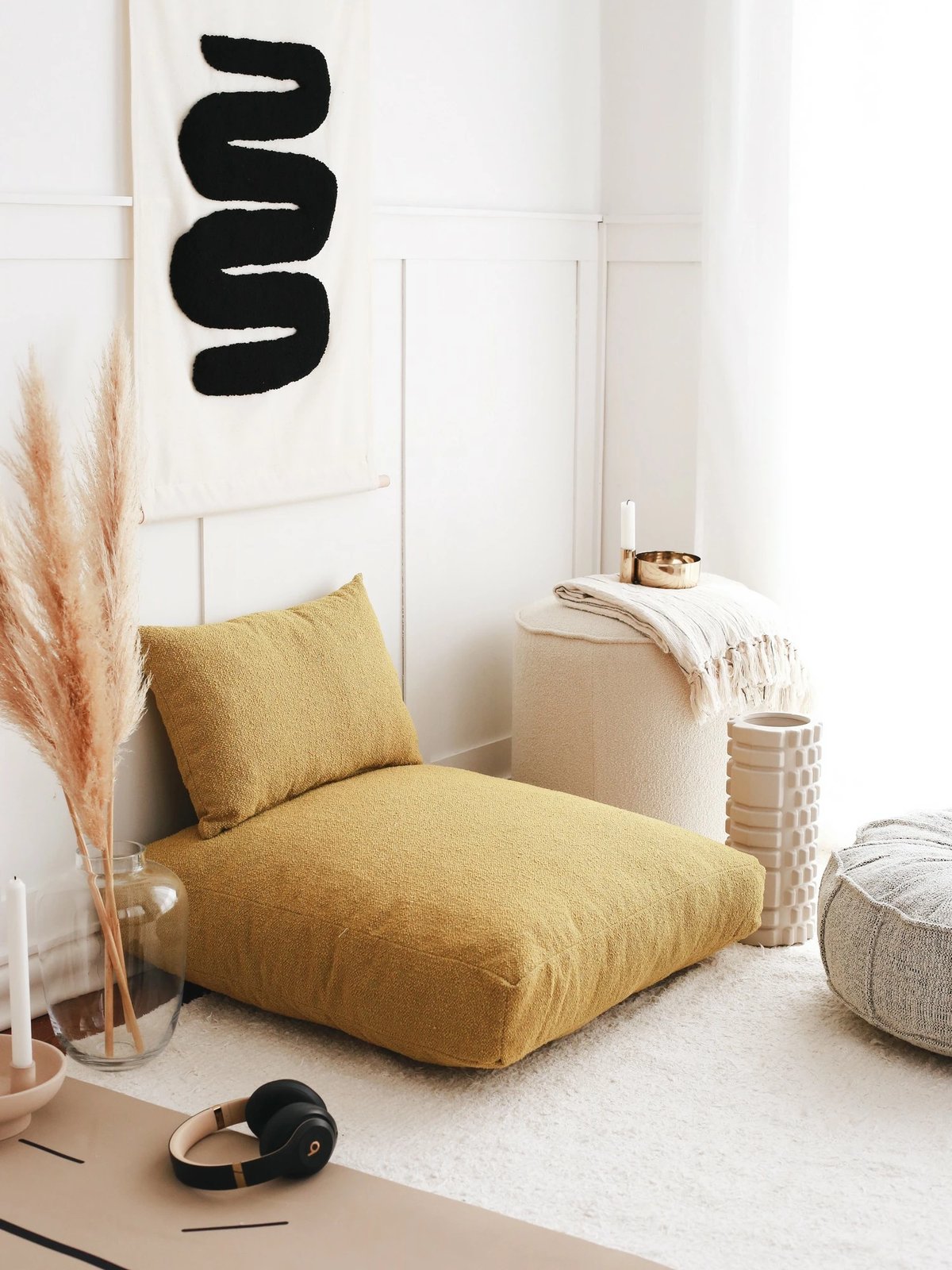 Jastëk TEDDY Atelier del Sofa, ngjyrë mustard, 70x27x70cm