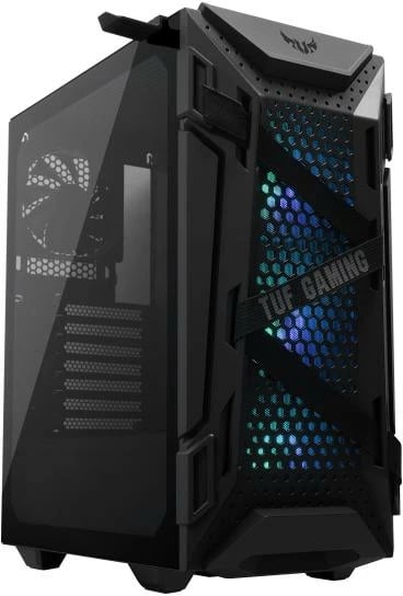 Kasë gaming, Asus, TUF Gaming GT301 (90DC0040-B49000), ATX Tower, USB 3.0, 2.5", 490x300x530 mm, e zezë