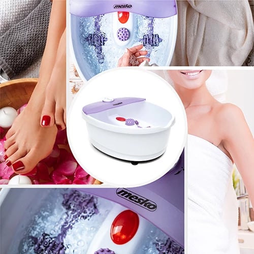 Masazhues këmbësh, Adler MS 2152, flluska vibrim dhe masazh i thatë me ngrohje infra të kuqe, 4 rrotulla, 75 W, rozë/e bardhë