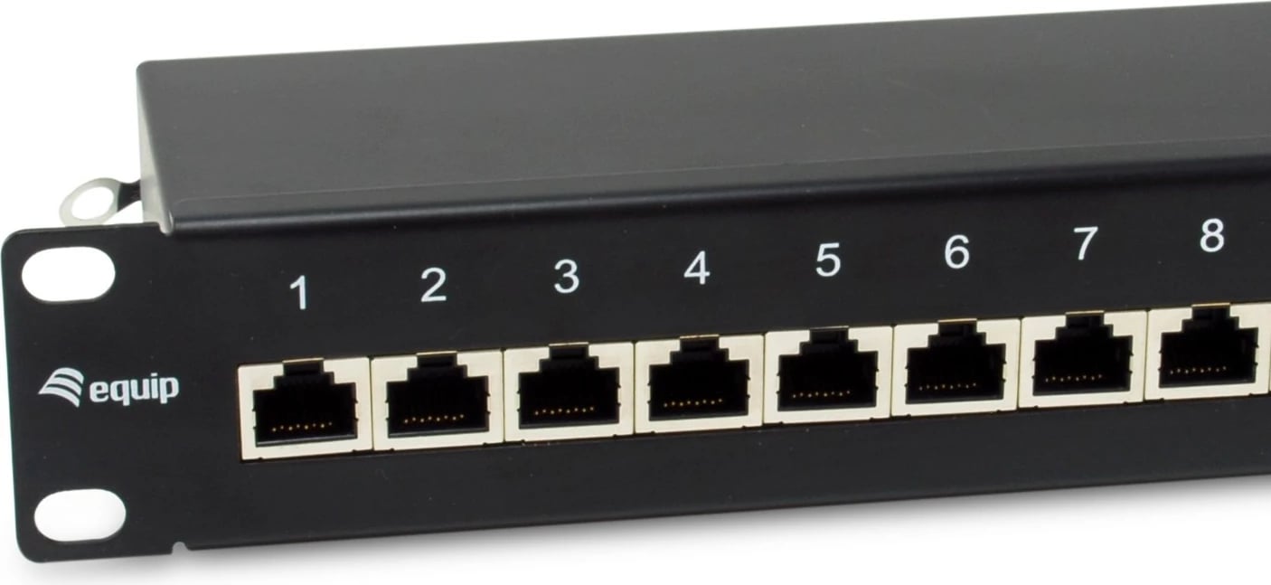 Panel rrjeti Equip 326623, 12 porta RJ-45, Cat6a, 10GBase-T, 1U, zi