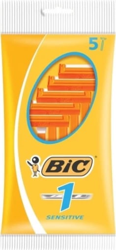 Briskë për rruajtje uniseks Bic Sensitive 5 copë portokalli