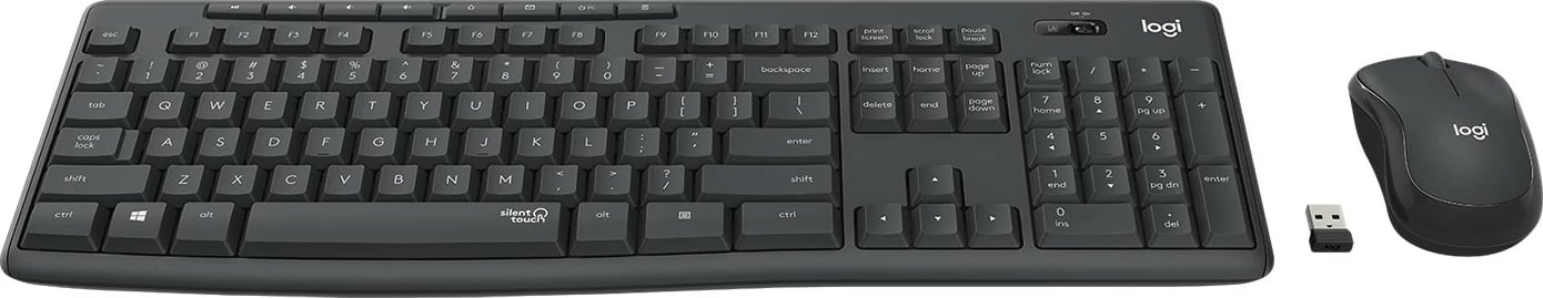 Set tastierë dhe maus Logitech MK295 Silent Wireless Combo, QWERTZ, i zi