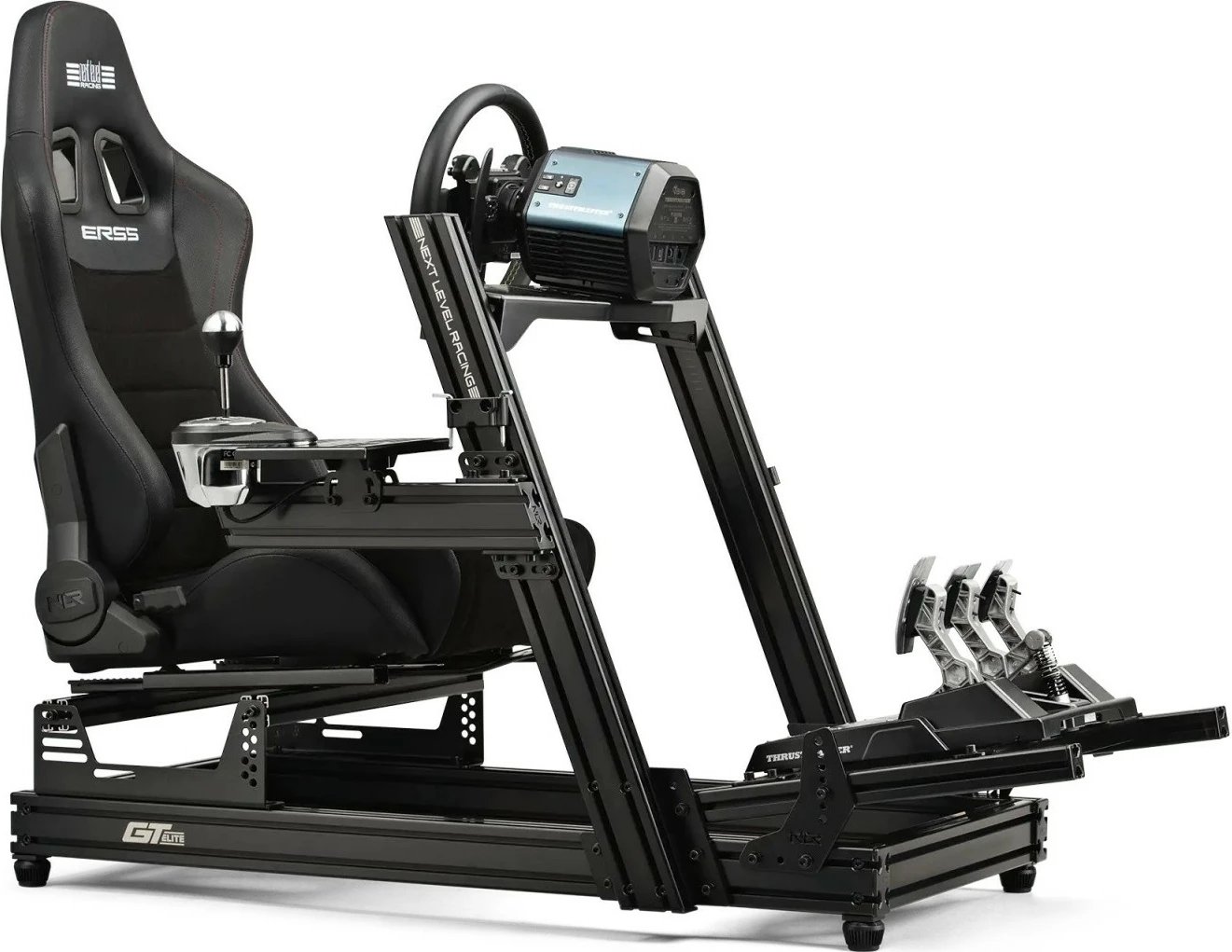 Karrige sim racing Next Level Racing ERS5 Elite, lëkurë PU dhe zamshe, e zezë