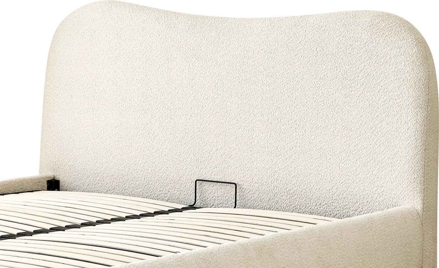 Krevat dopio ROYA, stof i bezhë, me hapësirë për depo, 160x200cm