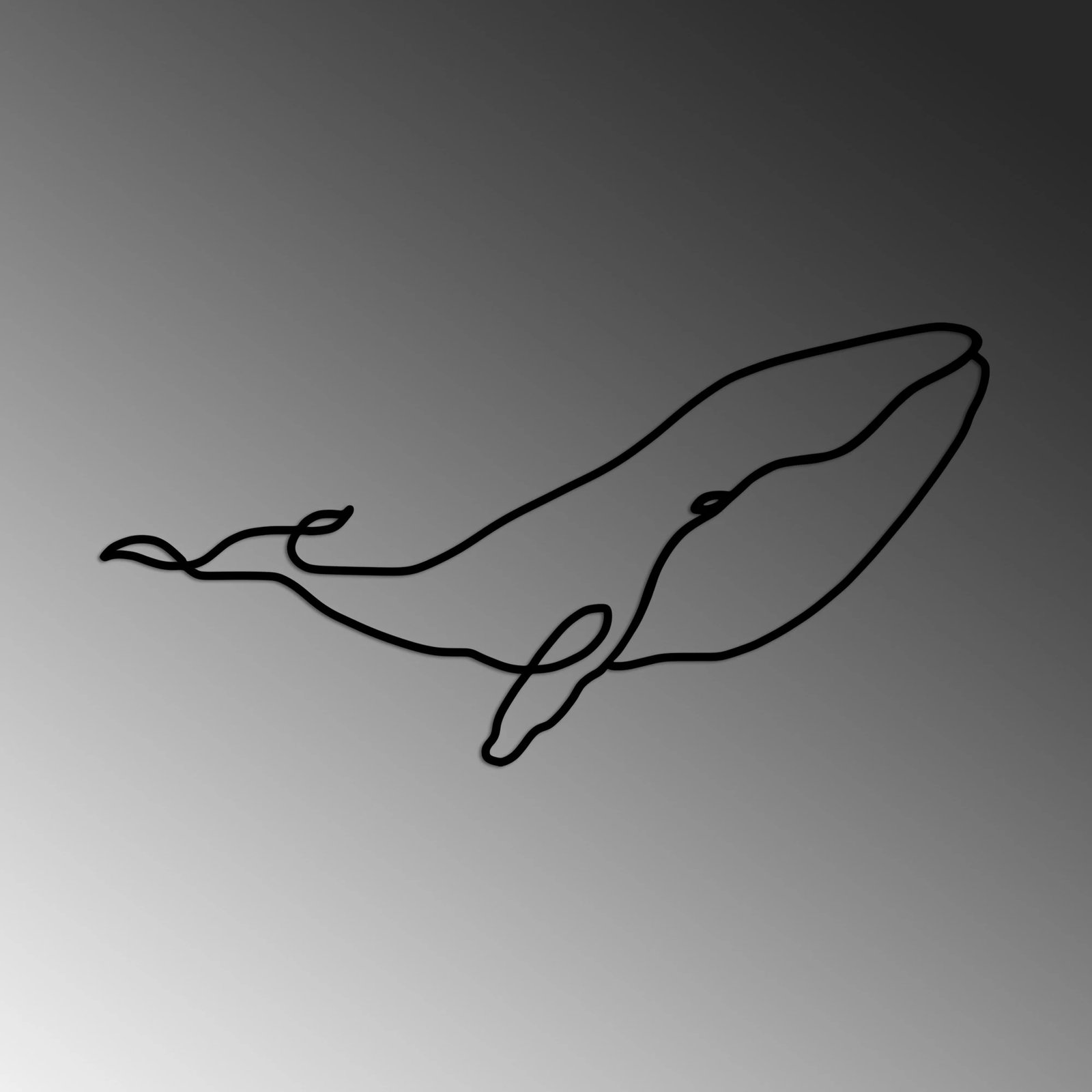 Aksesor dekorativ metalik për mur, balenë, Wallity, M