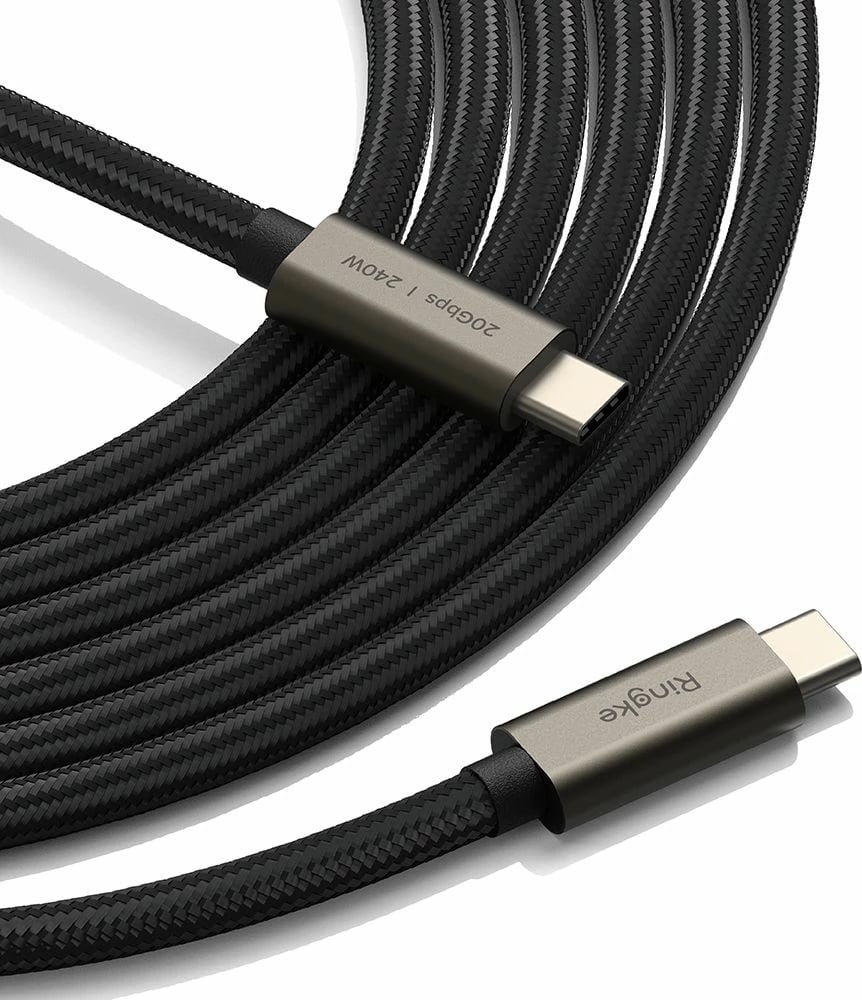 Kabllo USB-C Ringke 3.2 Gen, 200cm, 240W, e zezë