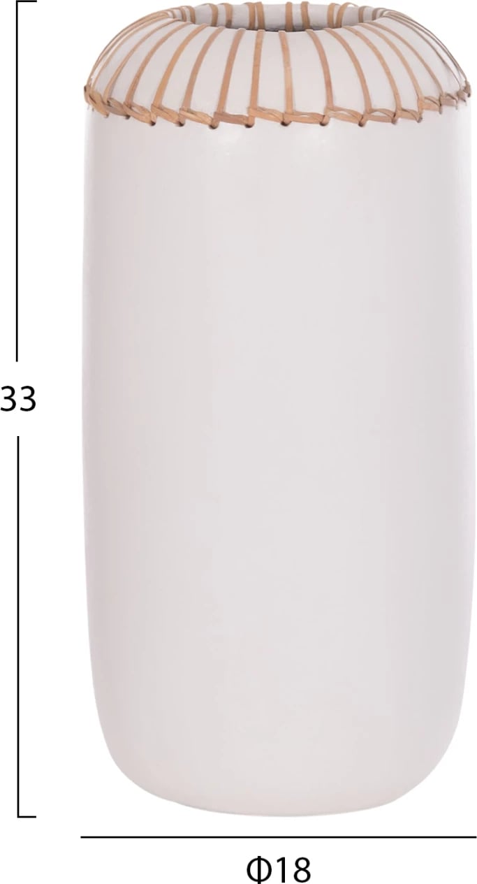 Vazo dekorative tavoline Lennox, terrakotë e bardhë, FH4675.02S, 18x33cm Vazo dekorative tavoline Lennox, terrakotë e bardhë, FH4675.02S, 18x33cm