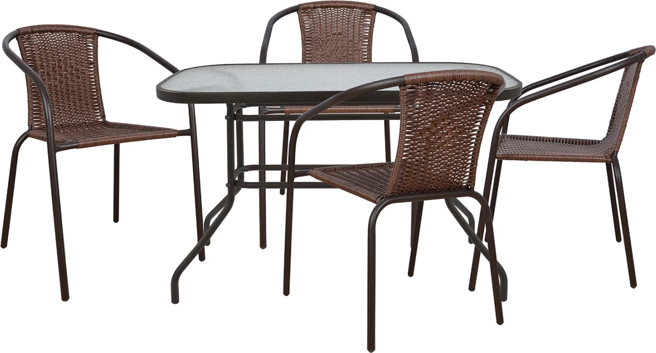 Set kopshti tavolinë & karrige FH5189.01, 5 pjesë, të kafta