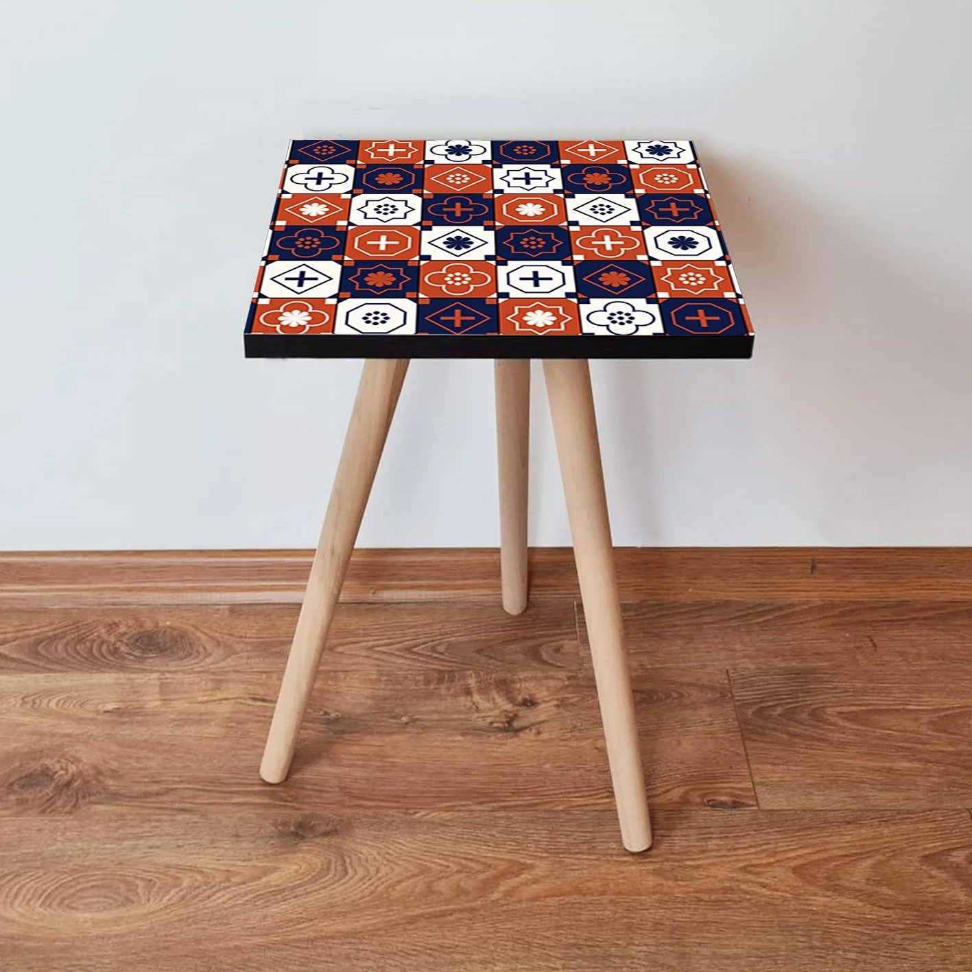 Tavolinë anësore Skye Decor, SHP394, portokalli, blu e bardhë