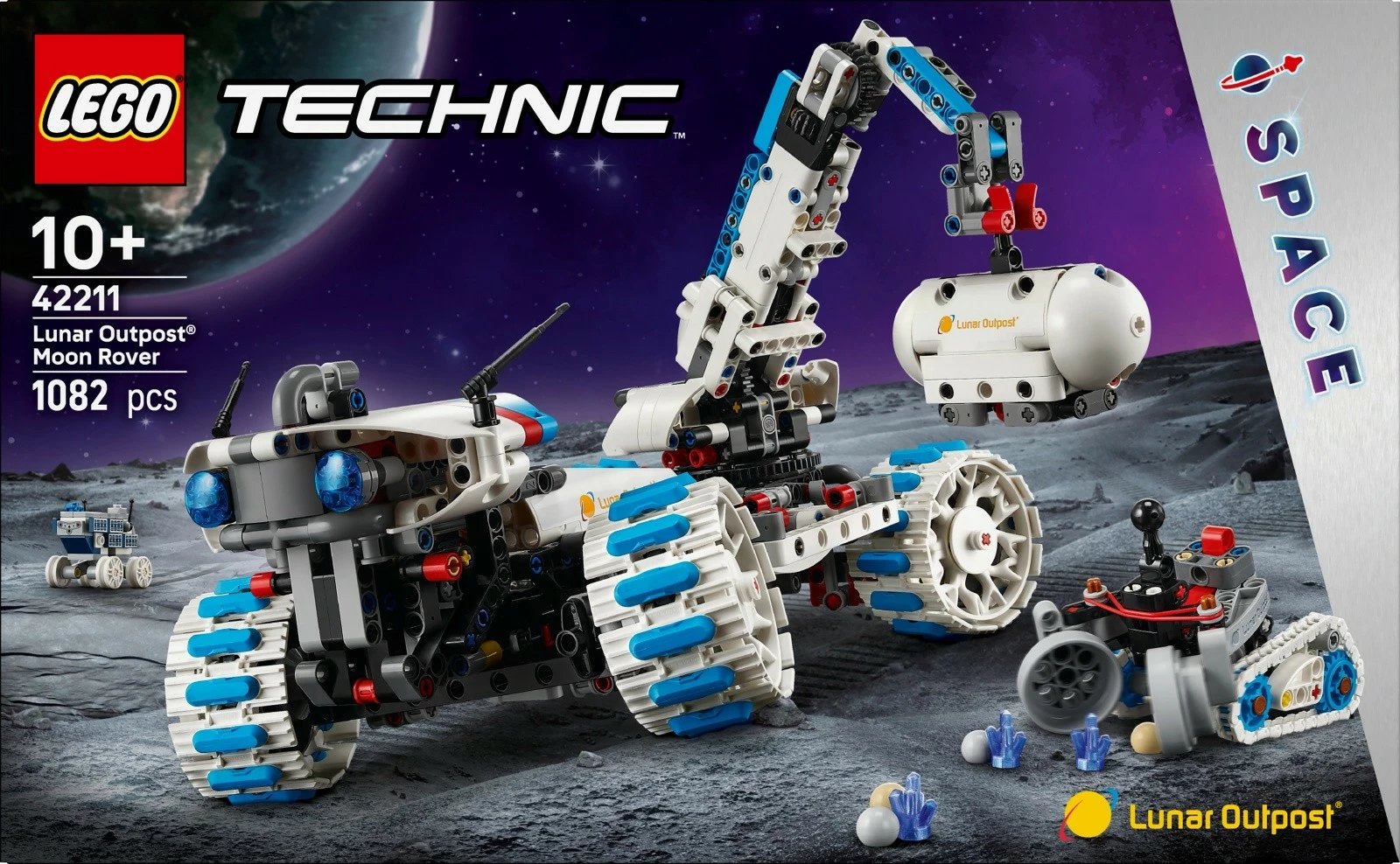 Set ndërtimi LEGO Technic 42211 Lunar Outpost Moon Rover, 1082 pjesë