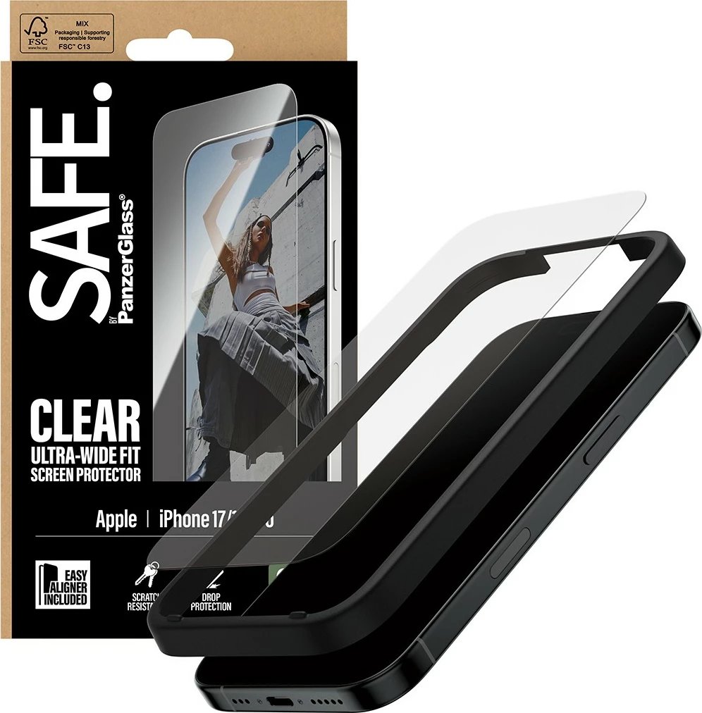 Mbrojtës ekrani PanzerGlass SAFE për iPhone 17/16 Pro/UWF
