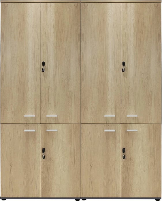 Dollap Lotus me 4 dyer, ngjyrë lisi-gri e errët, 160x40x200cm