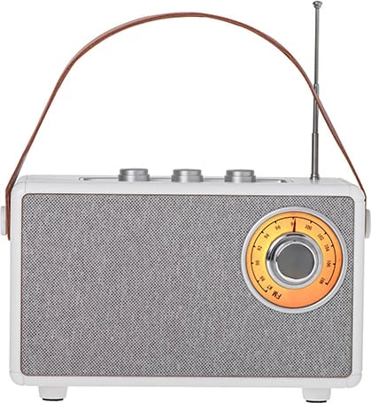 Altoparlant Bluetooth me radio FM, Adler, CR 1902, 5 W, Bluetooth 5.1, 1500 mAh, TWS, SD/USB/AUX, i bardhë