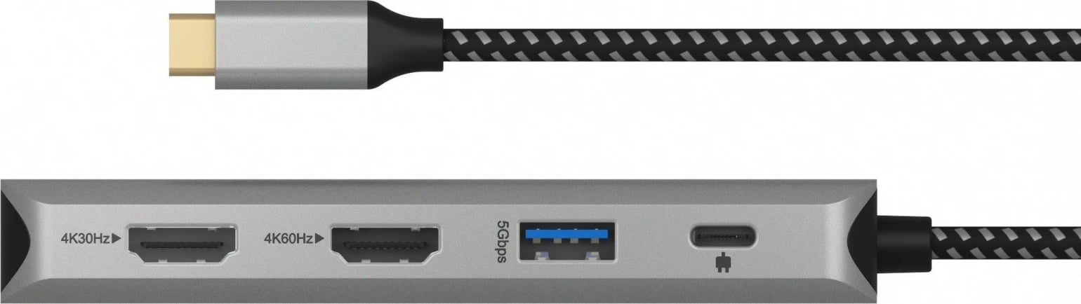 Docking station IcyBox IB-DK4012-CPD, 9-në-1, 2x HDMI, 4K60Hz, 3x USB, 100W PD, LAN, Lexues kartash, antracit