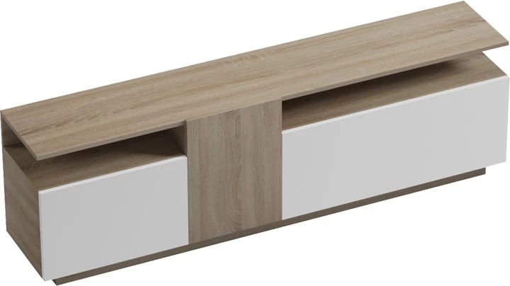 Komodë TV Vendora, ngjyrë sonoma-bardhë, 150x29.5x46.3cm