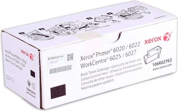Toner, Xerox, 106R02763, për Phaser 6020/6022 dhe WorkCentre 6025/6027, rendiment 2000 faqe, e zezë