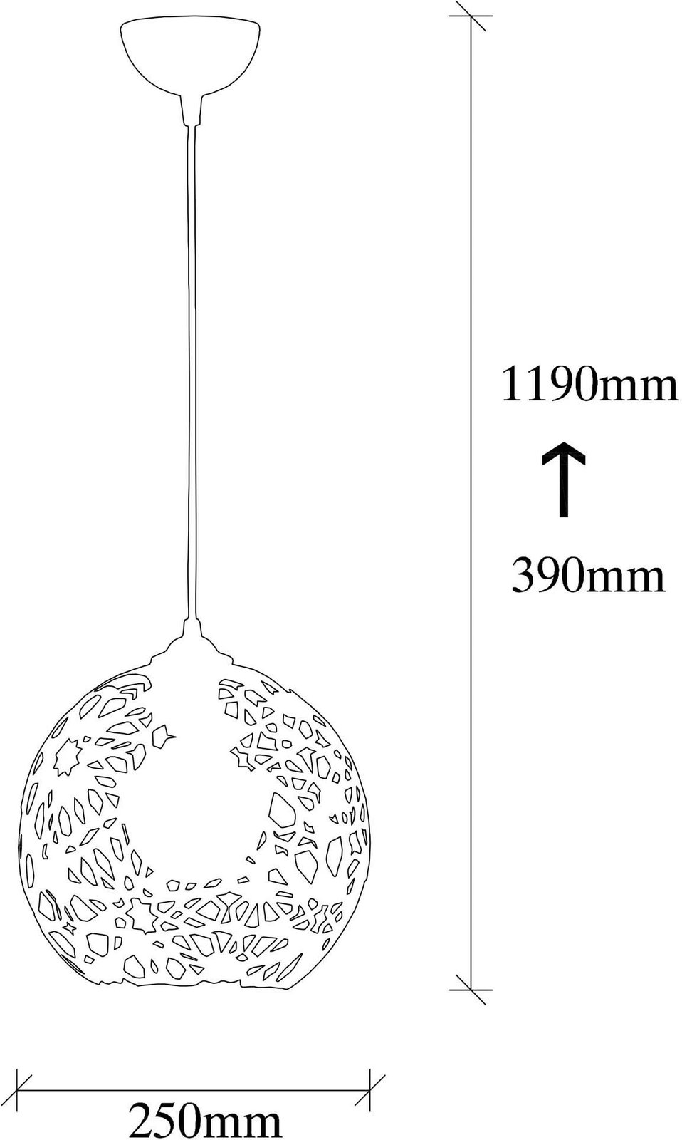Llambë tavani Opviq Fellini, e zezë, MR-785