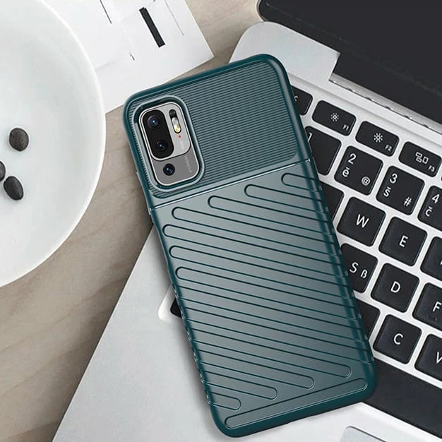 Mbështjellës Hurtel Thunder Case për Xiaomi Redmi Note 10 5G / Poco M3 Pro, i zi