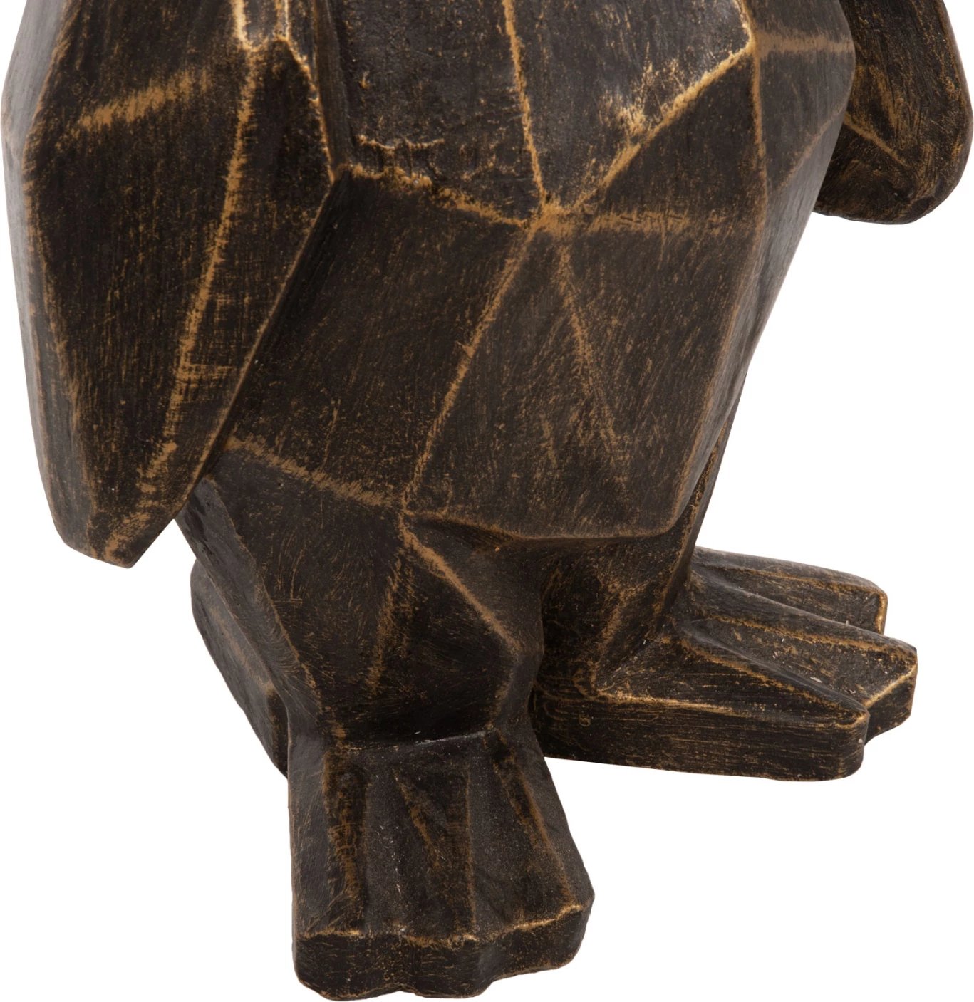 Dekor për dysheme, pinguin, ngjyrë patinë e zezë me detaje ari, FH7914, 45x45x100H cm