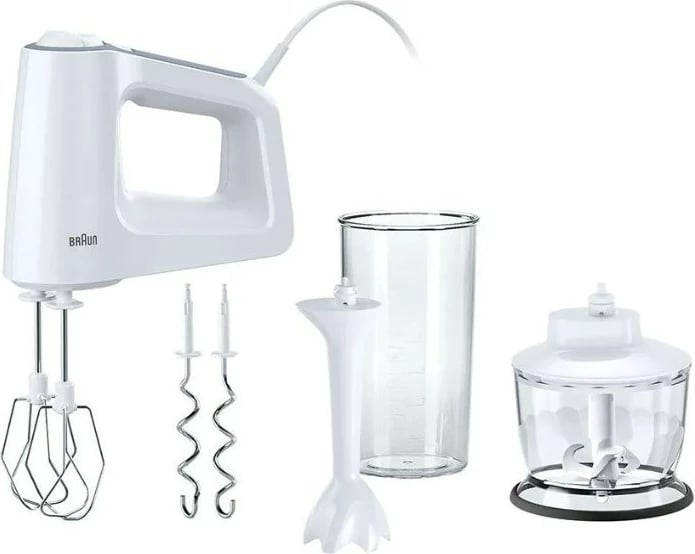 Mikser dore Braun HM 3135 WH, 500W, 5 shpejtësi, 0.6L, 0.5L, gri/bardhë