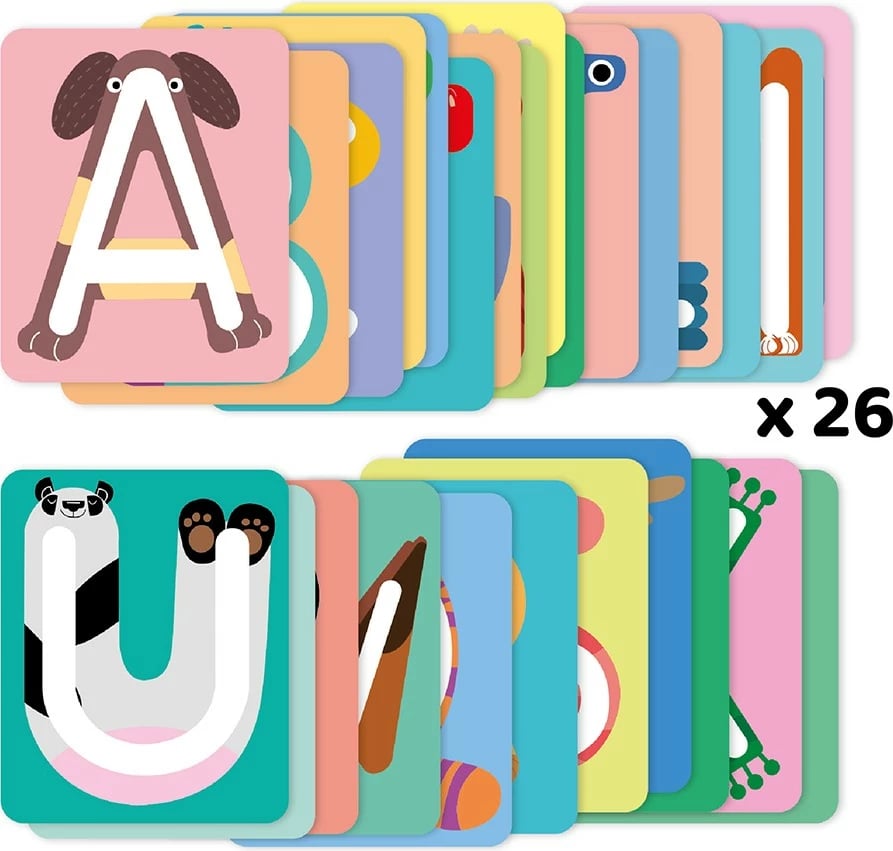 Set plasteline edukative ASKATO Plastusiowe Play Set - Letters, shumëngjyrëshe