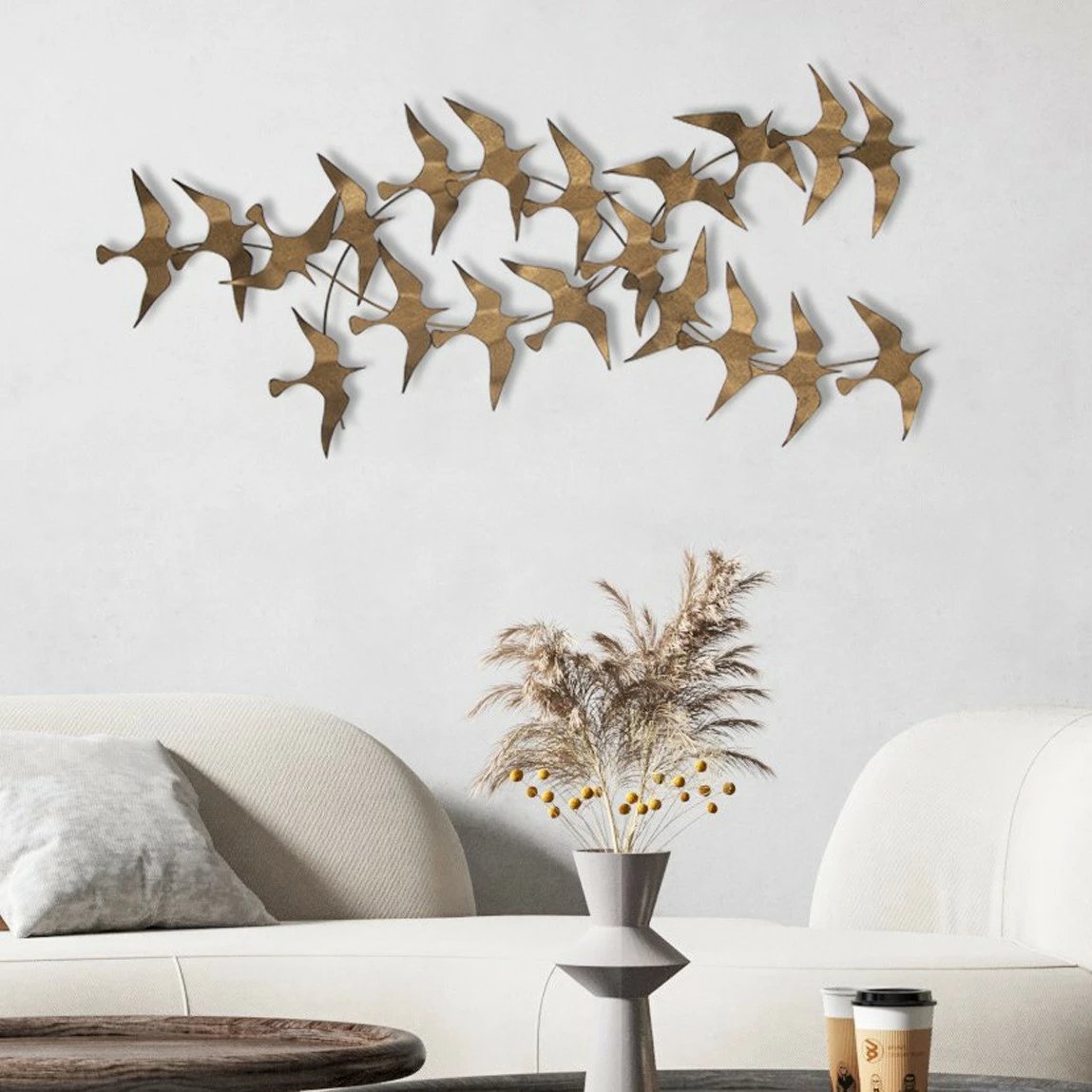 Aksesor dekorativ metalik për mur Wallity, Sahika, shumëngjyrësh, 112x11x50cm