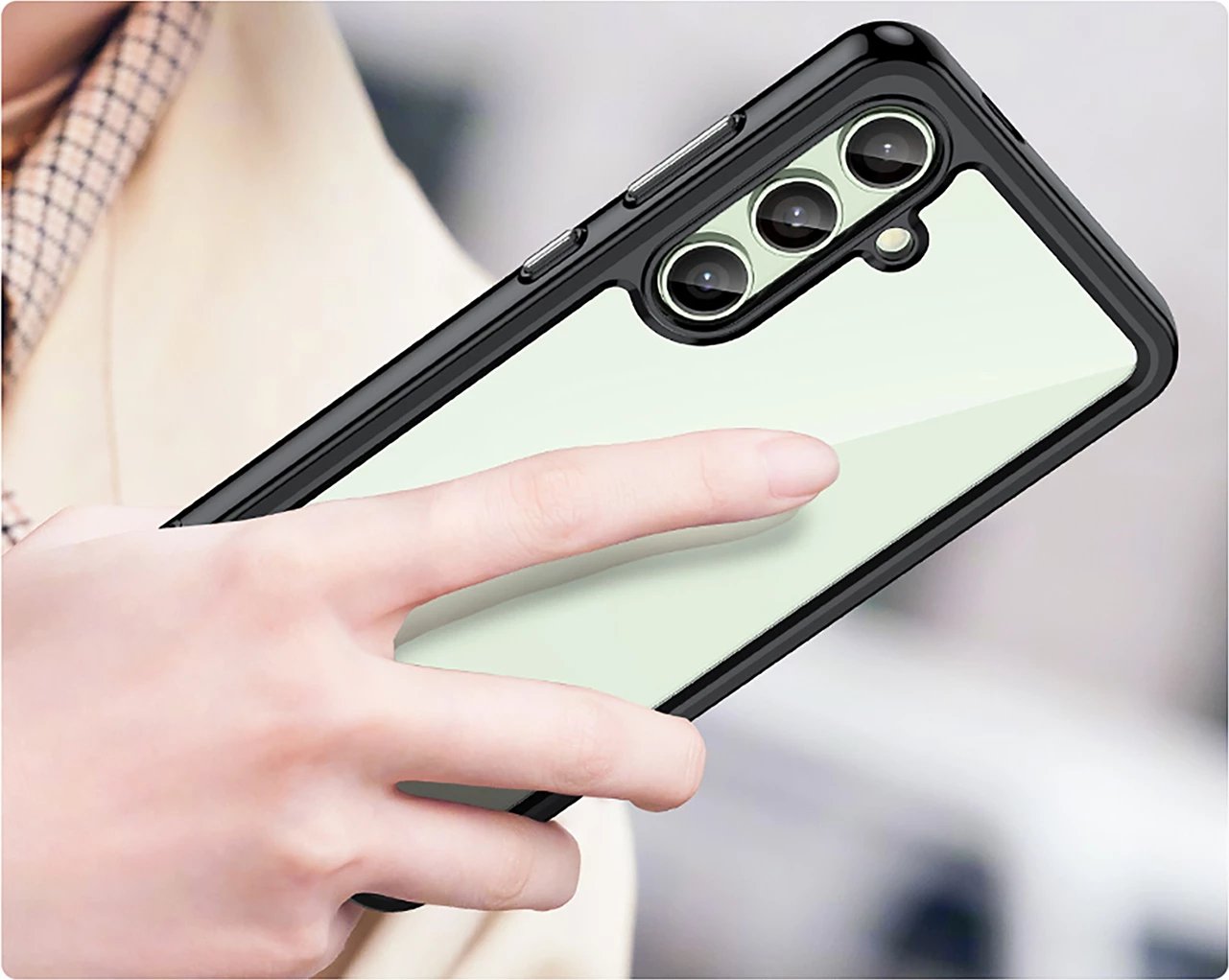 Mbështjellës Hurtel Outer Space Case për Samsung Galaxy S24 FE, TPU/PC, i zi