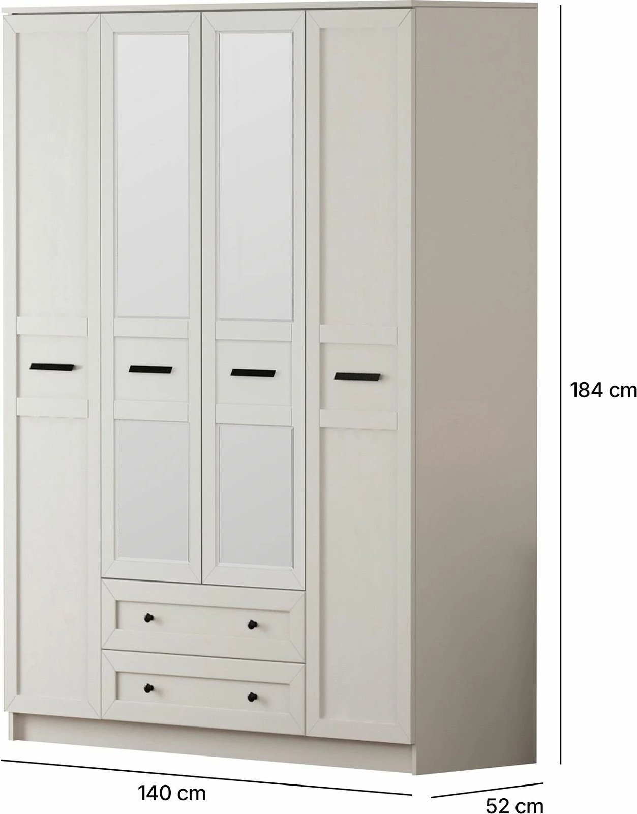 Dollap garderobe Skye Decor, ngjyrë e bardhë mat, RB-168-01-010