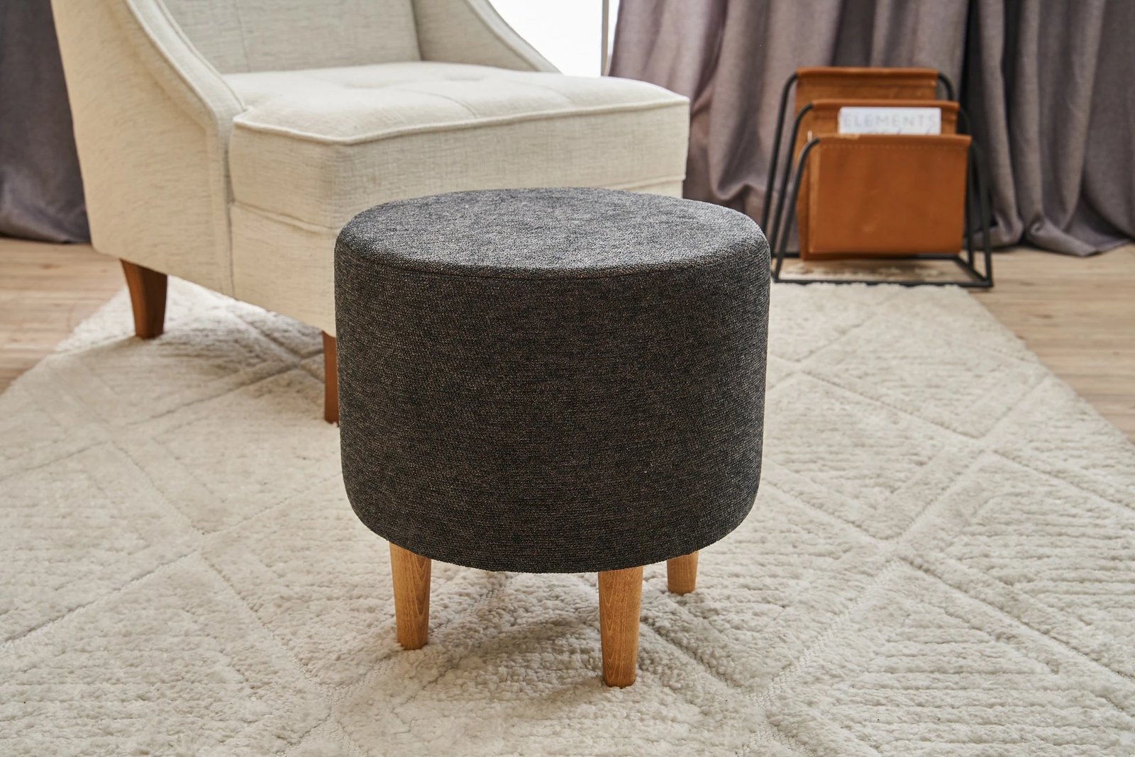 Puf Atelier del Sofa, ngjyrë anthracite, bakër