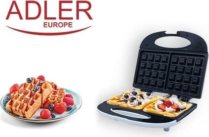 Hekur për waffle Adler AD 311, 700 W, Zi, Bardhë