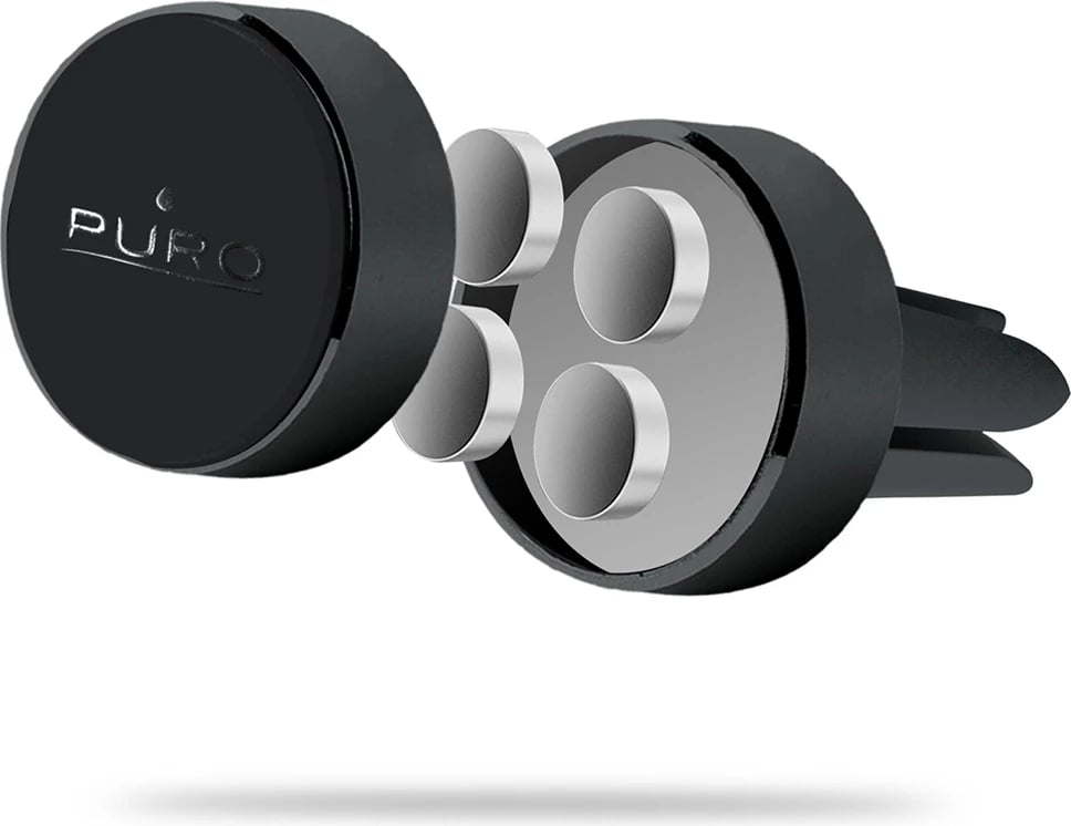 Mbajtës magnetik për ajrosje makine Puro Magnet Holder me MagSafe, i zi
