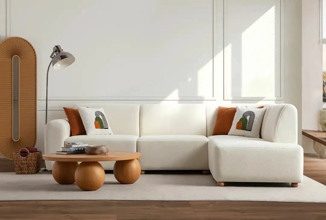Këndore Atelier del Sofa S-Loft, e bardhë, e djathtë